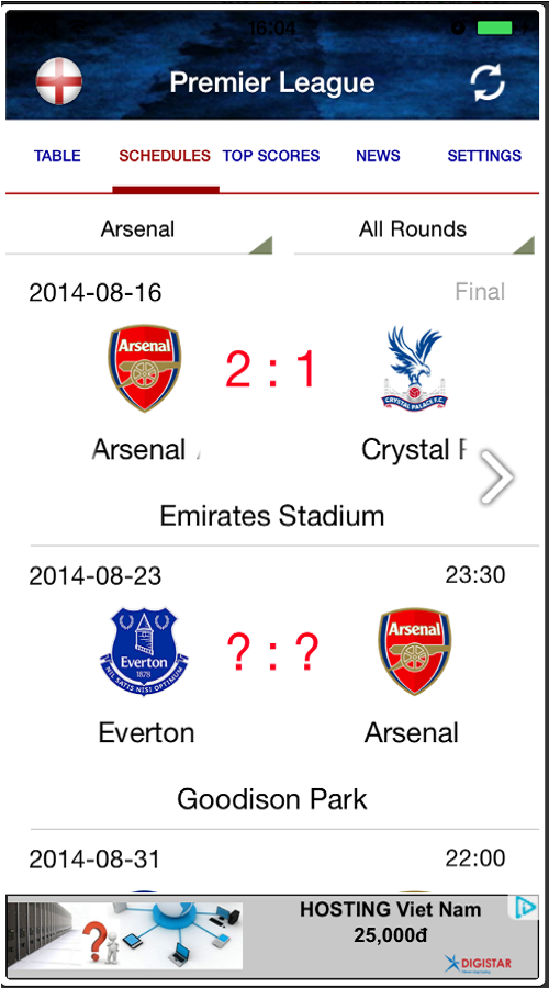 LIVE SCORE - PREMIER LEAGUE screenshot 3